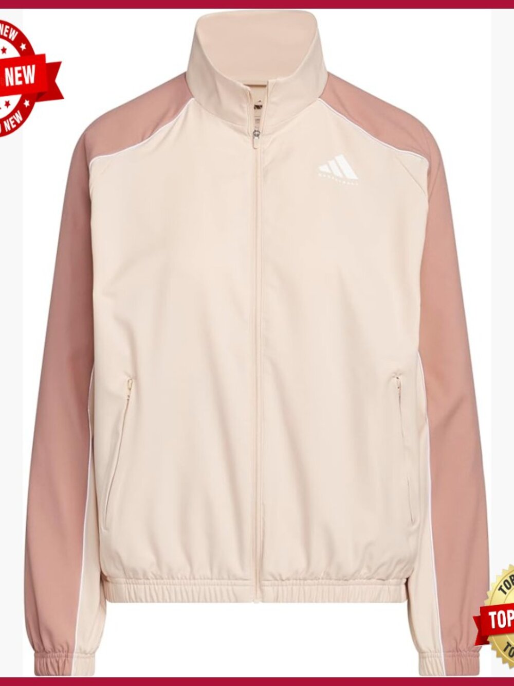 Women's Basketball Jacket Loose Fit Full Zip Recycled Polyester Active